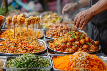 local street food in Thailand 