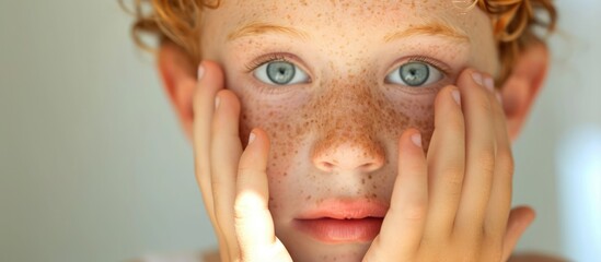 Child with atopic skin treating dermatitis. - obrazy, fototapety, plakaty