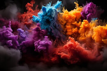 Fototapeta na wymiar Abstract Colorful Burst Smoke Background Image Generated By AI