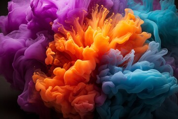 Abstract Colorful Burst Smoke Background Image Generated By AI