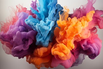 Abstract Colorful Burst Smoke Background Image Generated By AI