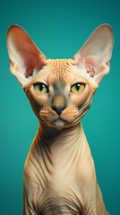 Sphynx Cat with Piercing Green Eyes