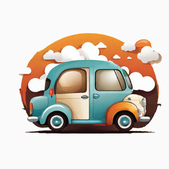 Cartoon Type Car Design Element Free Download For Social Media.