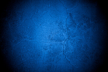 Old wall pattern texture cement blue dark abstract  blue color design are light with black gradient...
