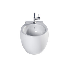 Lavatory pan isolated on a transparent background, bidet, 3D illustration, and CG render