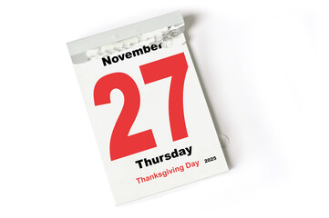  27-  November 2025 Thanksgiving Day