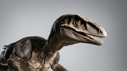 portrait of a dinosaur  The Velociraptor was a clue in the mystery case. It had been found near the crime scene,  