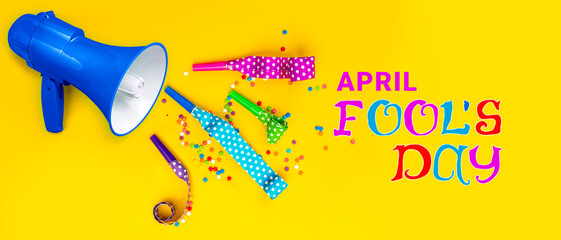 April Fools' Day celebrated on April 1 concept, background with decorative lettering