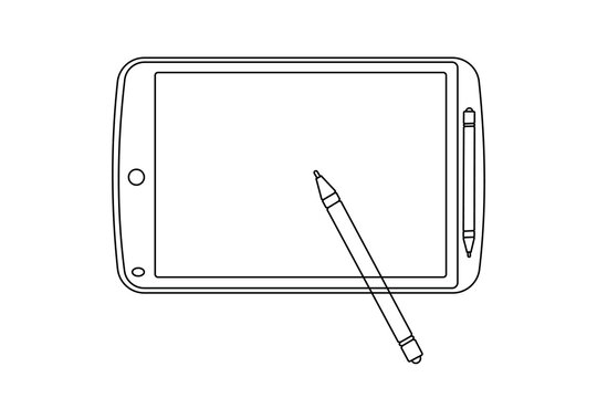 Digital graphics tablet with Drawing pen vector illustration

