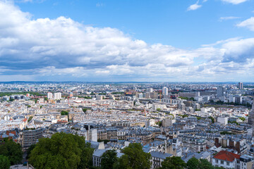 Fototapeta na wymiar high elevation view from basilica dome overlooking paris 