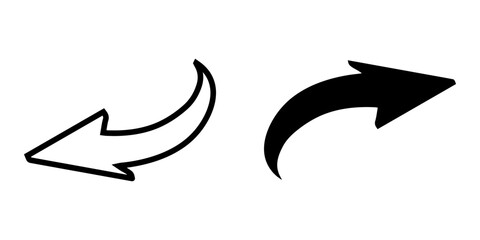Curved arrow icon vector. Arrow pointer icon sign symbol vector. Arrow left right vector icon illustration isolated on white background
