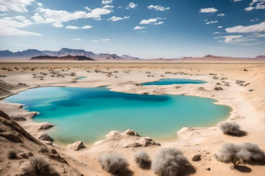 A lake in the desert is a fascinating and somewhat uncommon phenomenon