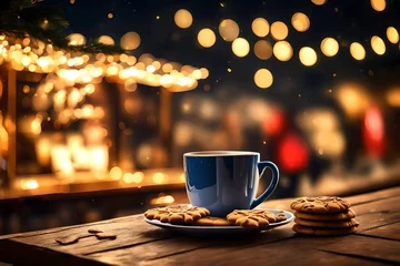Rolgordijnen cup coffee christmas drink tea hot © muzamil