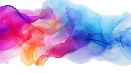 A captivating scene of colorful smoke billowing and intertwining in a high-definition image against a pristine 
