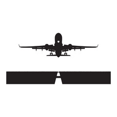 Celestial elegance: Graceful airplane silhouette, a visual ode to the wonders of flight - airplane silhouette - airplane illustration
