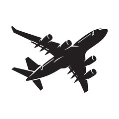 Winged wonder: Intricate airplane silhouette capturing the thrill of aviation - airplane vector airplane silhouette - airplane illustration
