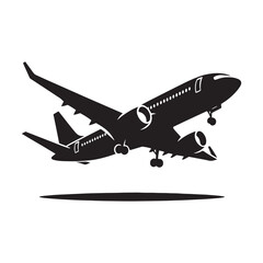 Celestial sojourn: Captivating airplane silhouette, a testament to the allure of the skies - airplane vector airplane silhouette - airplane illustration 