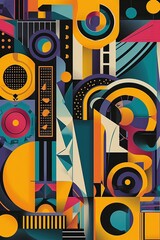 AI manifesto poster di concerti di musica jazz e funky 04