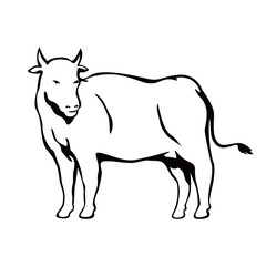 cow silhouette design. agriculture animal sign and symbol