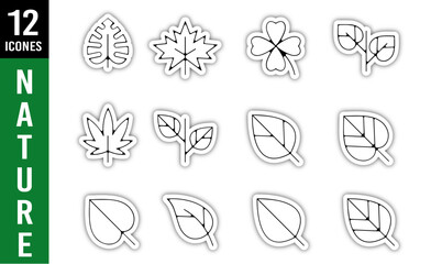 Feuilles arbres nature logo symbole trace relief