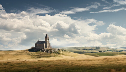 Fototapeta na wymiar Panoramic photo of a historical church