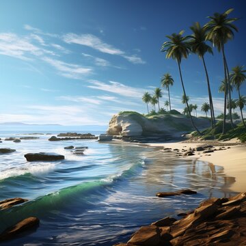 Very nice california beaches image Generative AI
