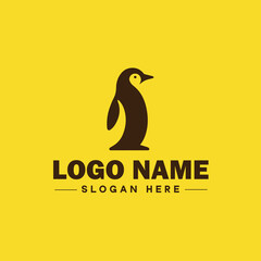 penguin logo and icon clean flat modern minimalist business and luxury brand logo design editable vector