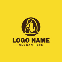 penguin logo and icon clean flat modern minimalist business and luxury brand logo design editable vector