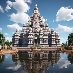 Fototapeta premium A Beautiful Wallpaper of Hindu Temple