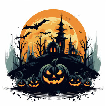 Isolated elements for halloween designs