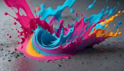 Vibrant Splash Painting, Generative AI