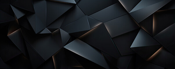 Black geometric abstract with shine lines. - obrazy, fototapety, plakaty