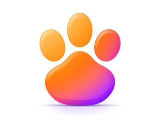 cat paw print flat icon for animal apps and websites