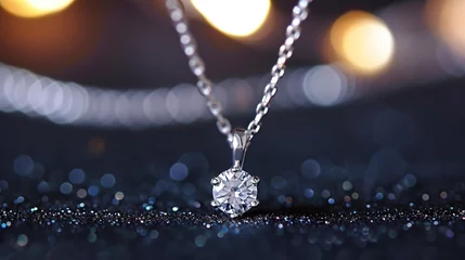 Poster A close-up photograph of a diamond necklace © FantasyDreamArt