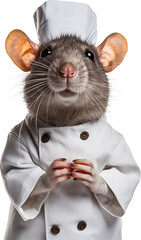 Rat in Chef Outfit Posing as Gourmet Cook