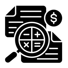 Audit glyph icon illustration vector graphic
