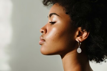 Close-up of Person Wearing Earrings