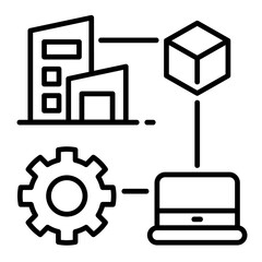 Integrate line icon illustration vector graphic	