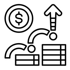 Invest line icon illustration vector graphic