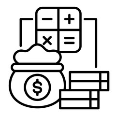 Budget line icon illustration vector graphic