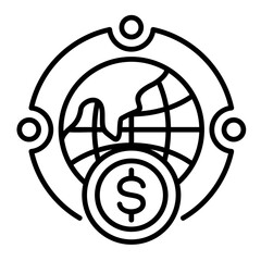 Global Economy line icon illustration vector graphic
