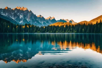 Foto op Plexiglas lake mountain landscape water nature © muzamil