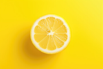 Lemon slice, yellow color isolated background