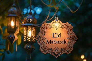 Eid Greetings Displayed in a Banner