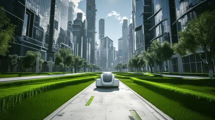 Future Mobility: Electric Vehicles in a Green Cityscape