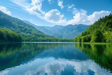 Fototapeta na wymiar lake between mountains