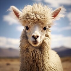 Obraz premium Very nice sheep llama image Generative AI