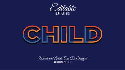 Child editable text effect