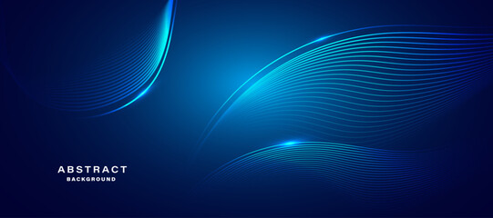 Abstract blue modern background with smooth lines. Dynamic waves. vector illustration.