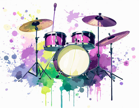 Drump on watercolor illustration painting background on digital art concept, Generative AI.